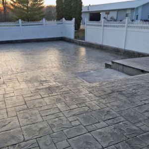Residential Stamped Concrete Pool Deck